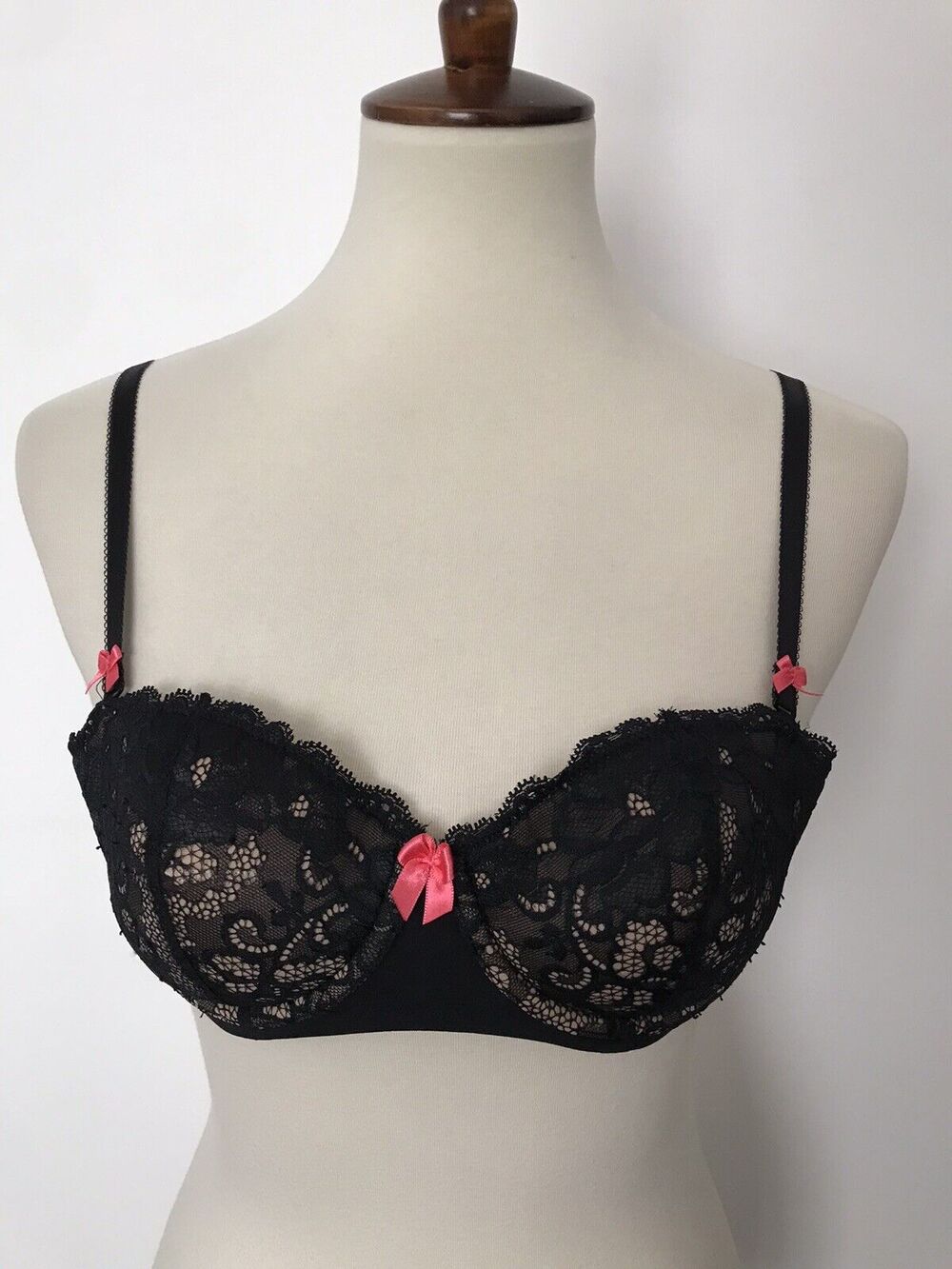 Adore Me Lingerie Floral Lace Satin Padded Underwire Bra